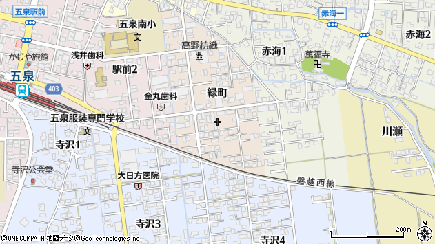 〒959-1822 新潟県五泉市緑町の地図