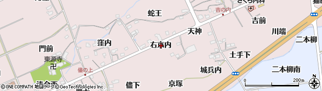 福島県福島市上名倉右京内周辺の地図