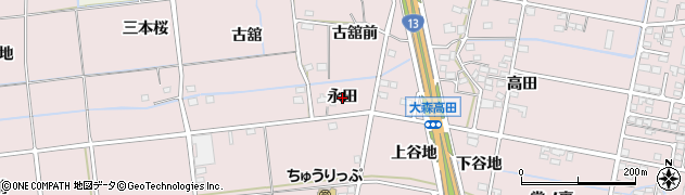 福島県福島市大森永田周辺の地図