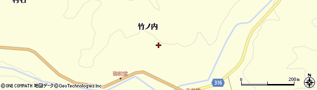 福島県伊達市月舘町布川竹ノ内周辺の地図