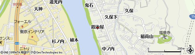 福島県福島市小倉寺（鍜治屋）周辺の地図
