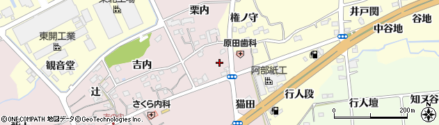 福島県福島市上名倉（田中）周辺の地図