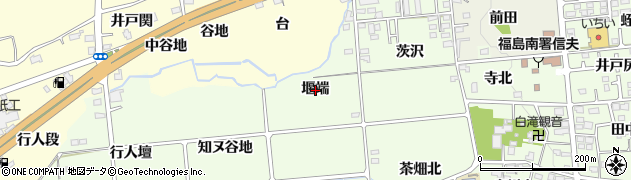 福島県福島市上鳥渡堰端周辺の地図