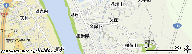 福島県福島市小倉寺久保下周辺の地図