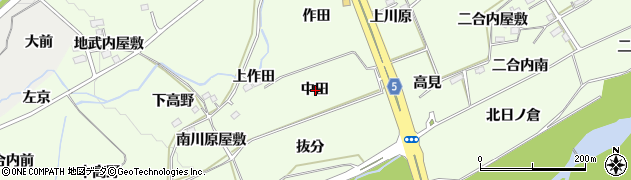 福島県福島市庄野中田周辺の地図