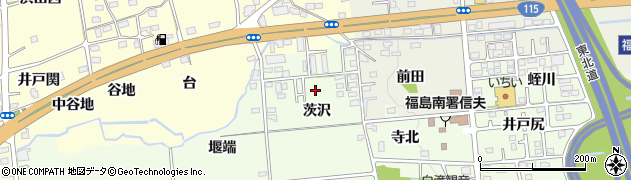 福島県福島市上鳥渡（茨沢）周辺の地図