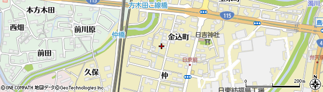 福島県福島市郷野目周辺の地図