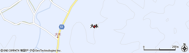 福島県伊達市霊山町上小国大木周辺の地図