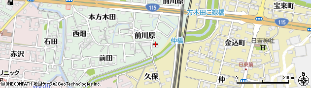 福島県福島市方木田前川原26周辺の地図