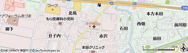 福島県福島市大森（伯父母内）周辺の地図