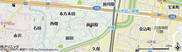 福島県福島市方木田前川原30周辺の地図