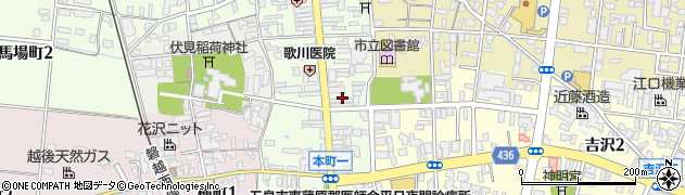 新潟県五泉市本町周辺の地図