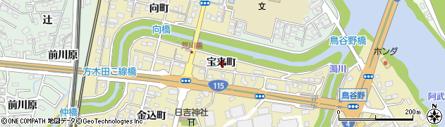 福島県福島市郷野目宝来町周辺の地図