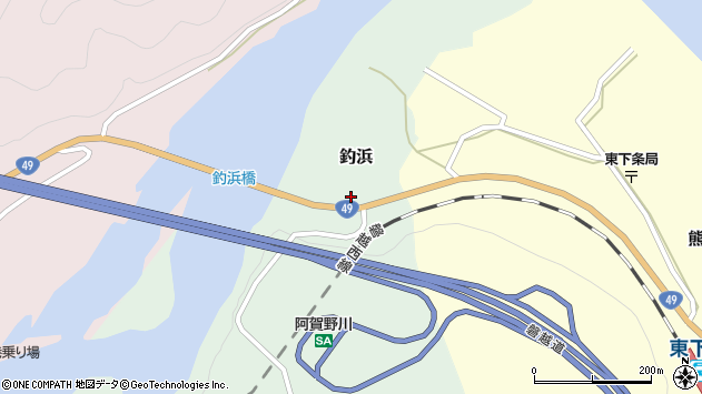 〒959-4635 新潟県東蒲原郡阿賀町釣浜の地図