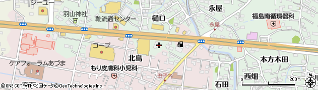福島県福島市方木田南島周辺の地図