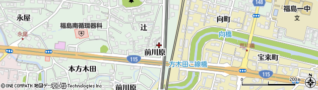 福島県福島市方木田前川原10周辺の地図