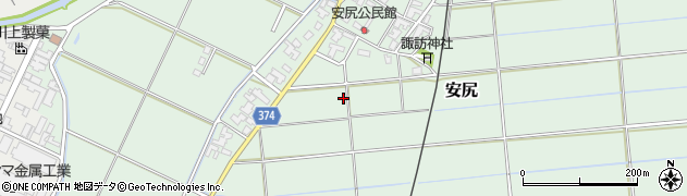 新潟県新潟市西蒲区安尻周辺の地図