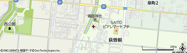 新潟県五泉市荻曽根周辺の地図