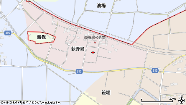 〒959-1603 新潟県五泉市荻野島の地図