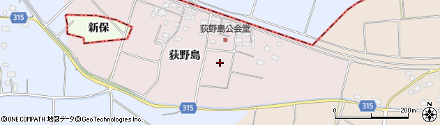 新潟県五泉市荻野島周辺の地図