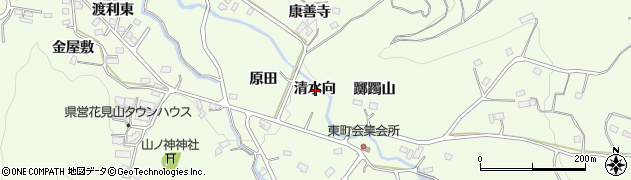 福島県福島市渡利清水向周辺の地図