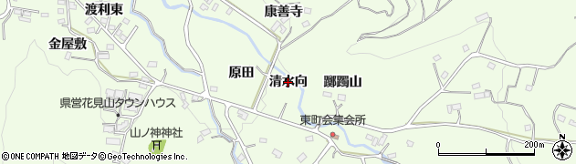 福島県福島市渡利（清水向）周辺の地図