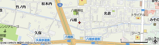 福島県福島市吉倉（八幡）周辺の地図