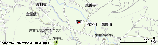 福島県福島市渡利（原田）周辺の地図