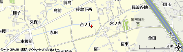 福島県福島市佐倉下（台ノ上）周辺の地図