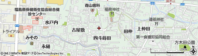 福島県福島市方木田稲荷塚周辺の地図