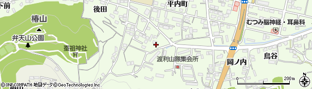 福島県福島市渡利（丸田）周辺の地図