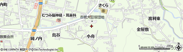 福島県福島市渡利小舟周辺の地図
