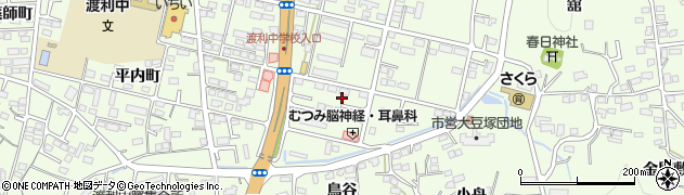 福島県福島市渡利鳥谷下町周辺の地図