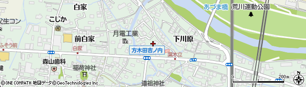 福島県福島市方木田（古川）周辺の地図