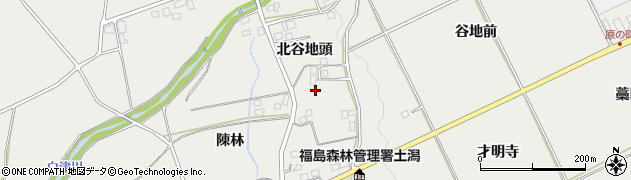 福島県福島市土船（北谷地頭）周辺の地図