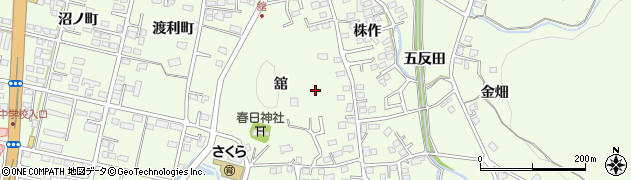 福島県福島市渡利（舘）周辺の地図