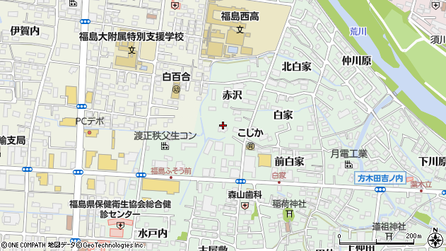 〒960-8163 福島県福島市方木田の地図