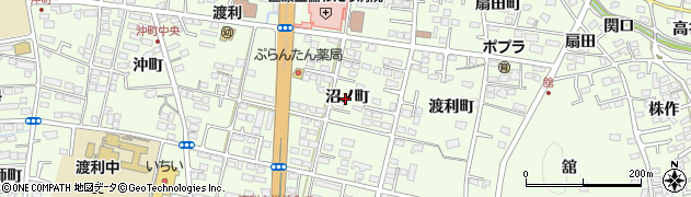 福島県福島市渡利（沼ノ町）周辺の地図