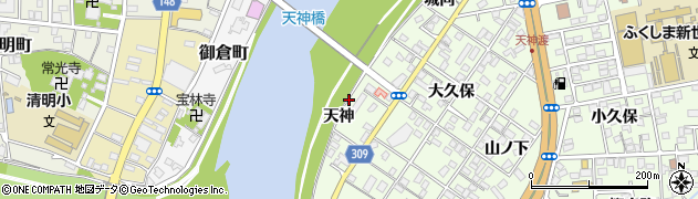 福島県福島市渡利（天神）周辺の地図