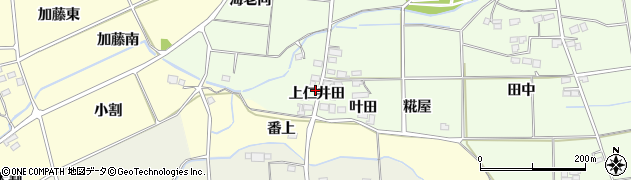 福島県福島市仁井田（上仁井田）周辺の地図