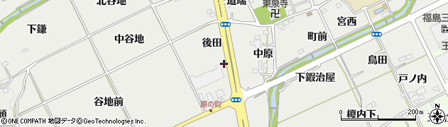 福島県福島市土船（南谷地）周辺の地図