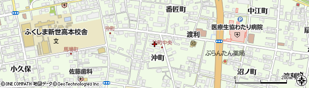 福島県福島市渡利（沖町）周辺の地図