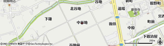 福島県福島市土船（中谷地）周辺の地図