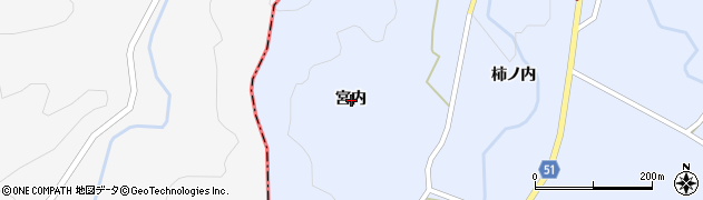 福島県伊達市霊山町上小国宮内周辺の地図