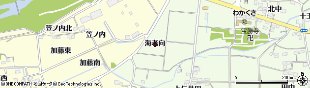福島県福島市仁井田（海老向）周辺の地図