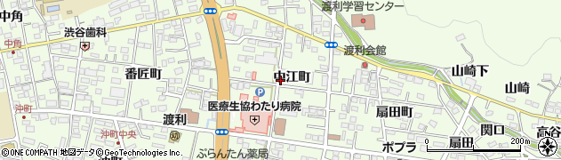 福島県福島市渡利中江町周辺の地図