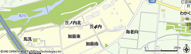 福島県福島市佐倉下（笠ノ内）周辺の地図