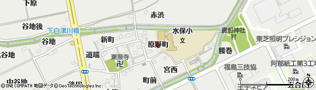 福島県福島市土船（原野町）周辺の地図