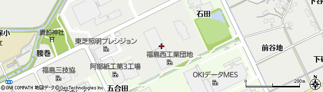 福島県福島市土船町田周辺の地図