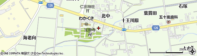 福島県福島市仁井田中門周辺の地図